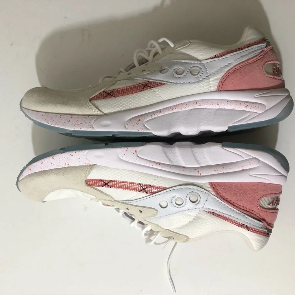 NEW Saucony Leather Suede Aya Peaches and Cream Sneakers 9 - Picture 9 of 14